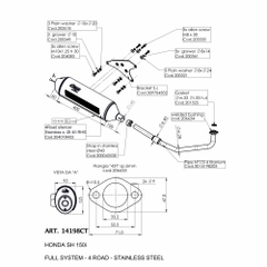 Pô Leovince 4road  Honda Sh 150i 2017 - 2020 Full kit cổ pô Titan