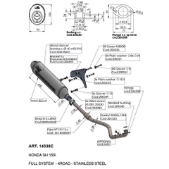 Pô Leovince 4road Honda Sh 150i 2020 - 2021 Full kit cổ pô Inox