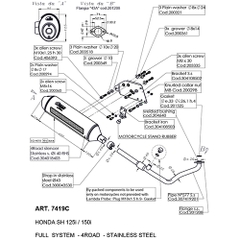 Pô Leovince 4road Honda Sh ý 125/150i Full kit cổ pô Inox