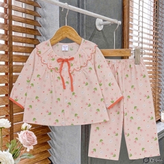 [xem kỹ bảng size] ĐỒ BỘ BÉ GÁI [13kg-46kg] Bộ tole tay dài quần dài cổ thêu - vải loại 1 [FREESHIP]