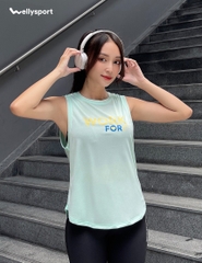 Áo Tanktop Vạt Bầu Tập Gym, Yoga Nữ, Welly Sport, Màu Xanh Ngọc, Mã ATTN01