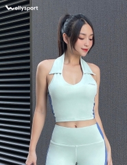 Set Đồ Tập Yoga, Gym Nữ Đùi Có Cổ, Màu Xanh Bơ, Mã SDC02
