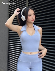 Set Đồ Tập Yoga, Gym Nữ Đùi Có Cổ, Màu Xanh Lam, Mã SDC01