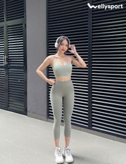 Áo Bra Tập Gym, Yoga Nữ, Màu Xanh Cyan, Welly Sport, Mã AOBX