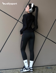 Áo Khoác Thun Gân, Màu Đen , Welly Sport, Mã ATGD