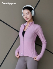 Áo Khoác Thun Gân, Màu Tím, Welly Sport, Mã ATGT
