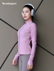 Áo Khoác Thun Gân, Màu Tím, Welly Sport, Mã ATGT