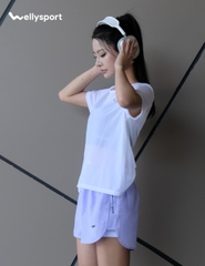 Áo Lưới Nữ Tập Gym, Yoga, Chạy Bộ, Màu Trắng New, Welly Sport, Mã ALMT
