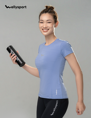 Áo Thun Nữ Cổ Tròn Logo, Welly Sport - Màu Xanh Light blue, Mã ANCTLG02