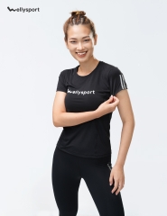 Áo Thun Nữ Chữ Giữa Ngực - Màu Đen Black, Mã ANCN02