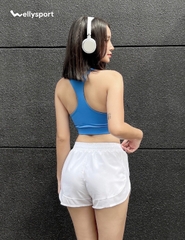 Quần Short Nữ, Tập Gym, Chạy Bộ, Màu Trắng, Welly Sport, Mã QSNT