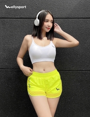 Quần Short Nữ, Tập Gym, Chạy Bộ, Màu Xanh, Welly Sport, Mã QSNX