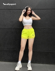 Quần Short Nữ, Tập Gym, Chạy Bộ, Màu Xanh, Welly Sport, Mã QSNX