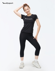 Áo Thun Nữ Chữ Giữa Ngực - Màu Đen Black, Mã ANCN02