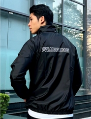 Áo Khoác Nam Running Jacket, Màu Đen, Welly Sport, Mã AKN010