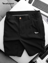 Quần Short Golf Nam Cao Cấp, Màu Đen, Welly Sport, Mã QG01