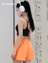 Quần Short Nữ Thể Thao Tập Gym, Chạy Bộ, Màu Cam, Welly Sport, Mã QSNC