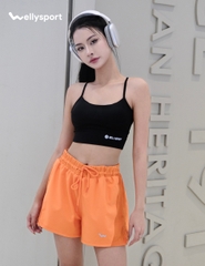 Quần Short Nữ Thể Thao Tập Gym, Chạy Bộ, Màu Cam, Welly Sport, Mã QSNC