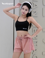 Quần Short Nữ Thể Thao Tập Gym, Chạy Bộ, Màu Hồng Đất, Welly Sport, Mã QSNH