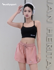 Quần Short Nữ Thể Thao Tập Gym, Chạy Bộ, Màu Hồng Đất, Welly Sport, Mã QSNH