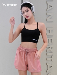Quần Short Nữ Thể Thao Tập Gym, Chạy Bộ, Màu Hồng Đất, Welly Sport, Mã QSNH