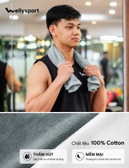 Khăn Tập, Tắm, Gội Thể Thao Cao Cấp 100% Cotton Siêu Mềm Mịn, Thấm Hút Mồ Hôi, Dày Dặn, Welly Sport, Mã KTAP