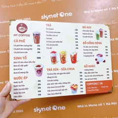 menu trà sữa
