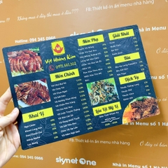 Menu quán ốc