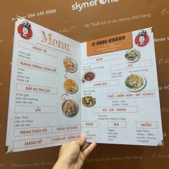 Menu nhà hàng