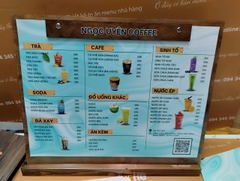 Menu quán cafe