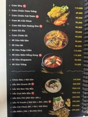 Menu quán ăn