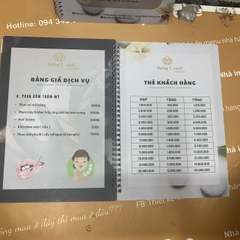 Menu tiệm spa