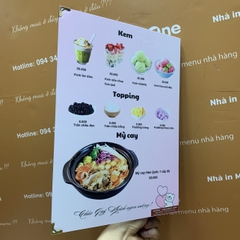 Menu tiệm trà