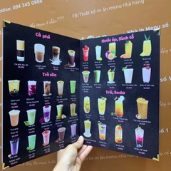 Menu tiệm trà