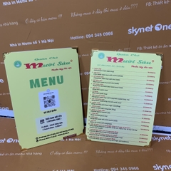Menu quán chè