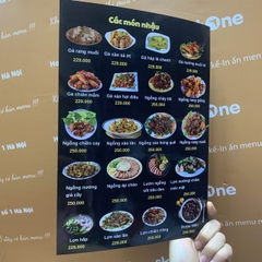 Menu giấy nilon