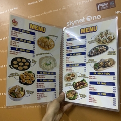 Menu quyển lò xo ép Plastic