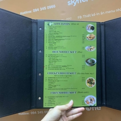 Menu bìa da gập 2 cánh