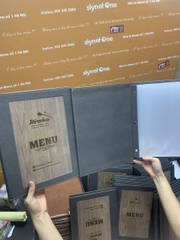Menu bìa da bọc gỗ