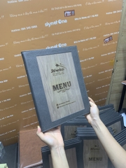 Menu bìa da bọc gỗ