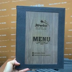 Menu bìa da bọc gỗ