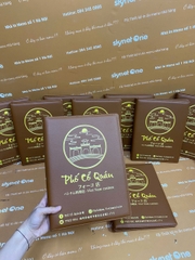 Menu Bìa Da Nâu Gáy Còng _ Menu Đẹp Mắt, Gọi Món Dễ Dàng_ Phố Cổ Quán