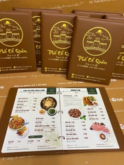 Menu Bìa Da Nâu Gáy Còng _ Menu Đẹp Mắt, Gọi Món Dễ Dàng_ Phố Cổ Quán