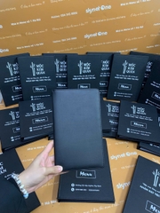 Menu bìa da gáy còng 4 trấu in UV bên trong túi nilong _ Mộc Kim Quán