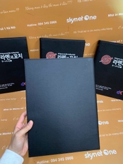 Menu bìa da đen gáy còng in UV _ Mỳ Reman Nhật