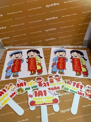 Hastag + đề can câu đối đỏ chúc tết _ Thiết kế đậm bản sắc dân tộc _ Tiệm Trà Cổ