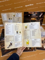 Menu formex gập đôi + menu ép plastic _ Thiết kế thêm trọn vẹn _ Mly Coffee