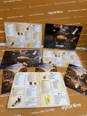 Menu formex gập đôi + menu ép plastic _ Thiết kế thêm trọn vẹn _ Mly Coffee