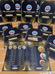 Menu giấy nhựa gáy xoắn _ Ẩm thực được chạm tới một cách tinh xảo_ Tam Phong Quán (quán nhậu)