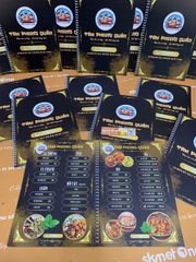 Menu giấy nhựa gáy xoắn _ Ẩm thực được chạm tới một cách tinh xảo_ Tam Phong Quán (quán nhậu)